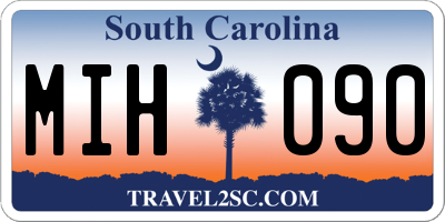SC license plate MIH090