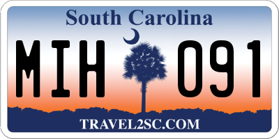 SC license plate MIH091