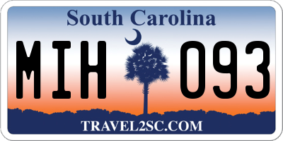 SC license plate MIH093