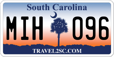 SC license plate MIH096
