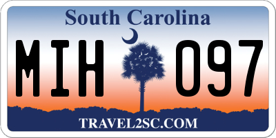 SC license plate MIH097