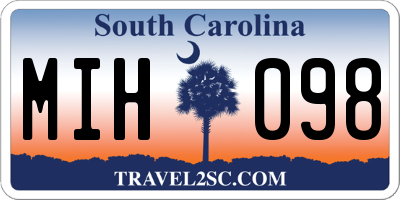 SC license plate MIH098