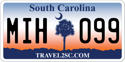 SC license plate MIH099