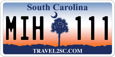 SC license plate MIH111