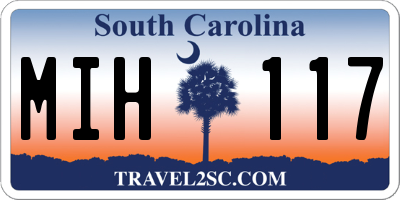 SC license plate MIH117