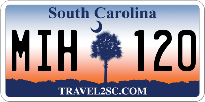 SC license plate MIH120