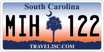 SC license plate MIH122