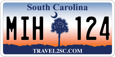 SC license plate MIH124