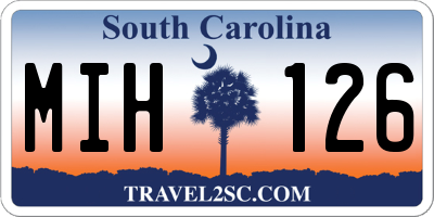 SC license plate MIH126