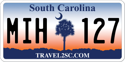 SC license plate MIH127
