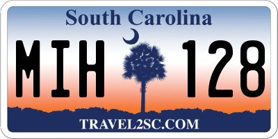 SC license plate MIH128