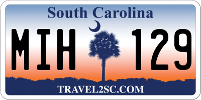 SC license plate MIH129