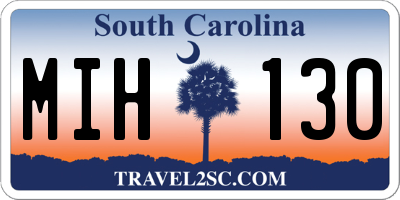 SC license plate MIH130