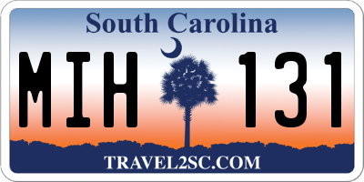 SC license plate MIH131