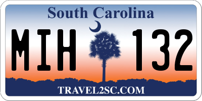 SC license plate MIH132