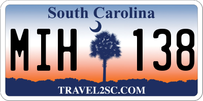 SC license plate MIH138