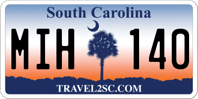 SC license plate MIH140