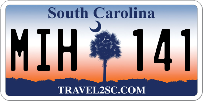 SC license plate MIH141