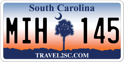 SC license plate MIH145