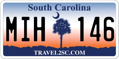 SC license plate MIH146