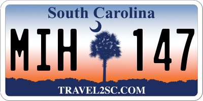 SC license plate MIH147