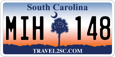 SC license plate MIH148