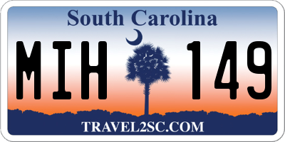 SC license plate MIH149