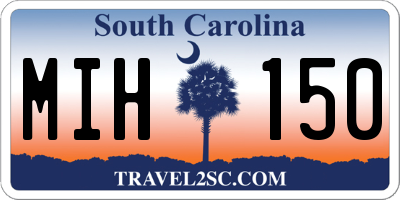 SC license plate MIH150