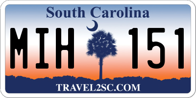SC license plate MIH151