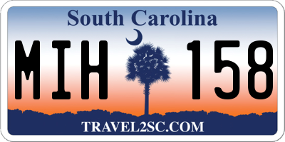 SC license plate MIH158