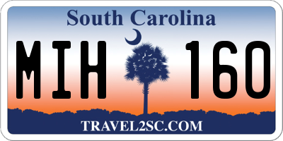 SC license plate MIH160