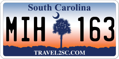 SC license plate MIH163