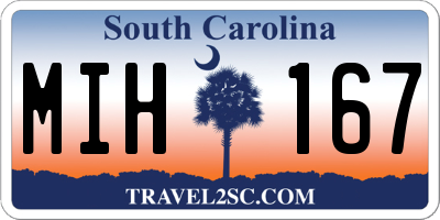 SC license plate MIH167
