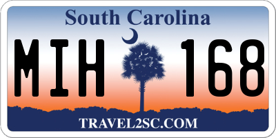 SC license plate MIH168
