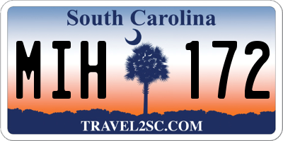 SC license plate MIH172