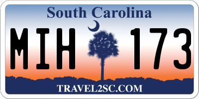 SC license plate MIH173