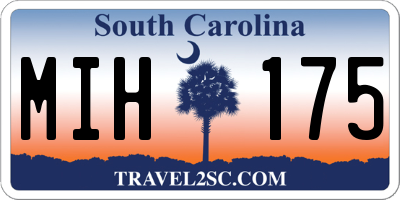 SC license plate MIH175