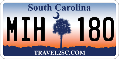SC license plate MIH180