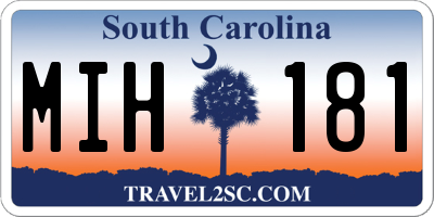 SC license plate MIH181