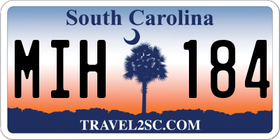 SC license plate MIH184