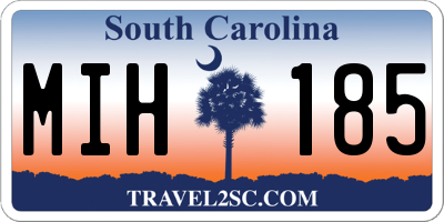 SC license plate MIH185