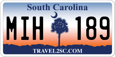 SC license plate MIH189