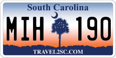 SC license plate MIH190