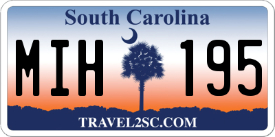 SC license plate MIH195