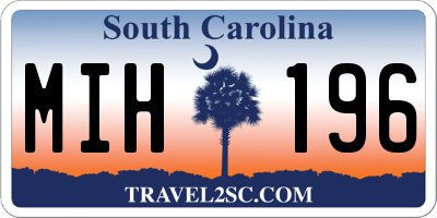 SC license plate MIH196