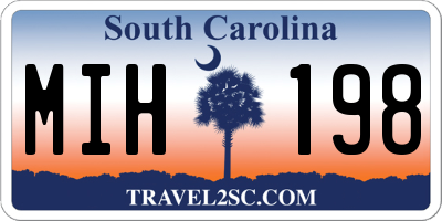 SC license plate MIH198