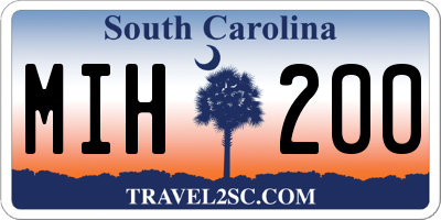 SC license plate MIH200