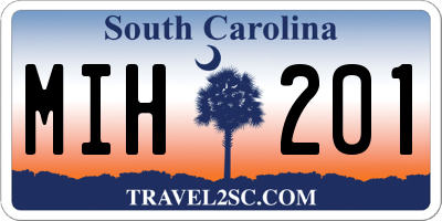 SC license plate MIH201