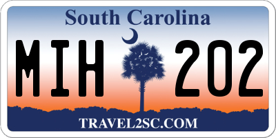 SC license plate MIH202