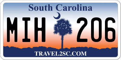 SC license plate MIH206